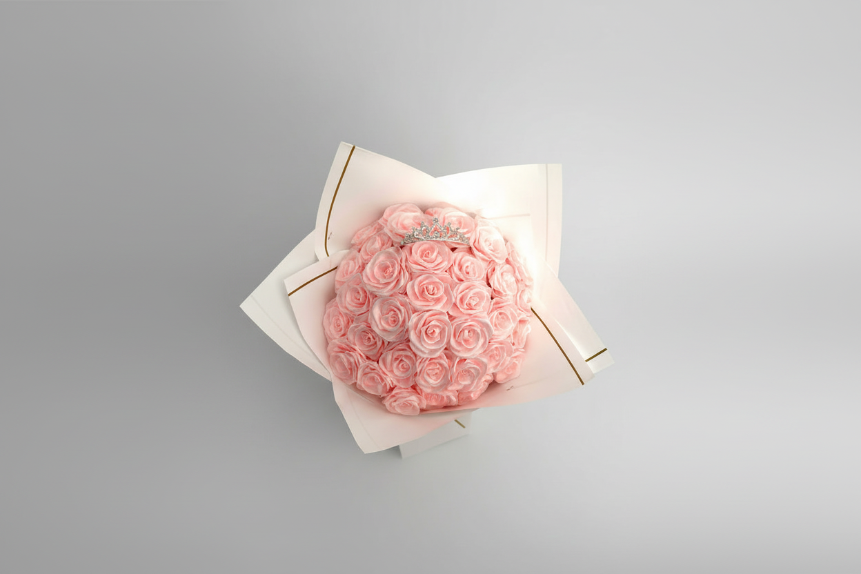 Buchet trandafiri cu coroană